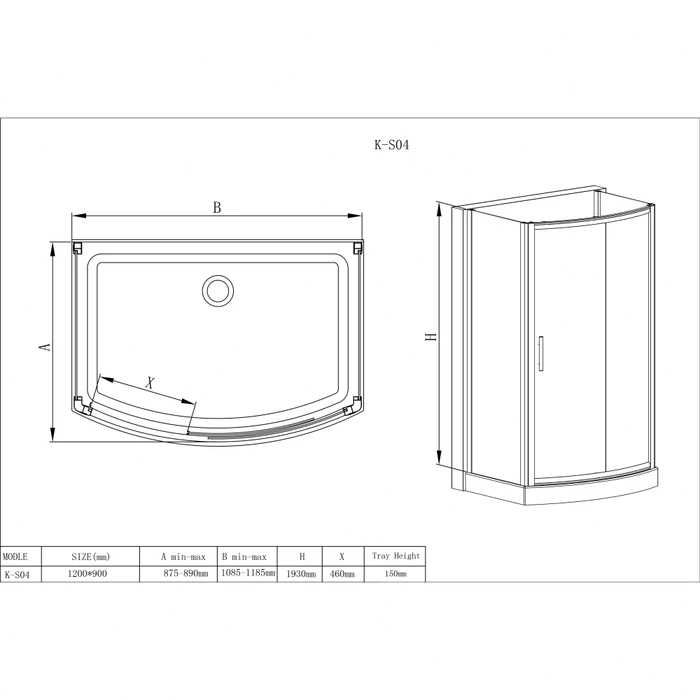 Cabina de dus din sticla si cadita Korra, noua, in ambalajul original