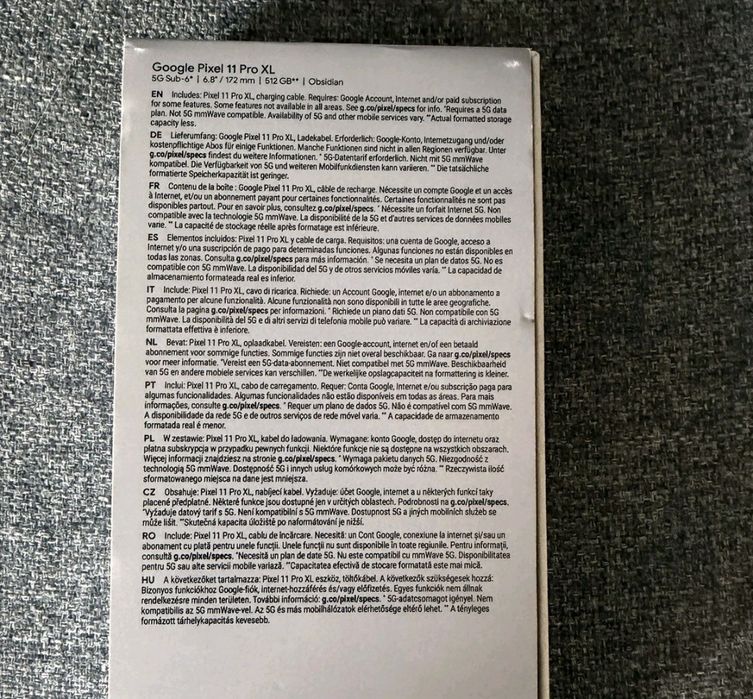Продавам Google pixel 11 pro XL 512g