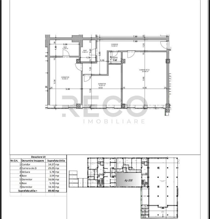 RECO Apartament cu 3 camere, ultracentral, NOU, parter