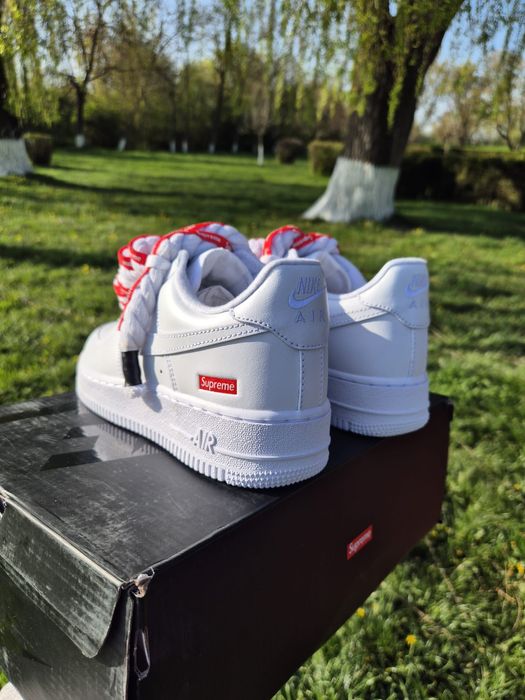 Nike Air Force 1 Low x Supreme White - Rope Laces Custom - Mărimea 41