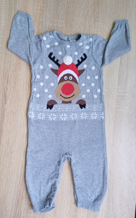 Лот бебешки гащеризони 68-74- Коледни, H&M , с вълна