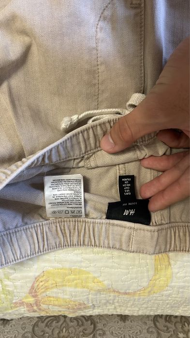 H&M cargo штаны, цвет бежевый, оригинал, универсал