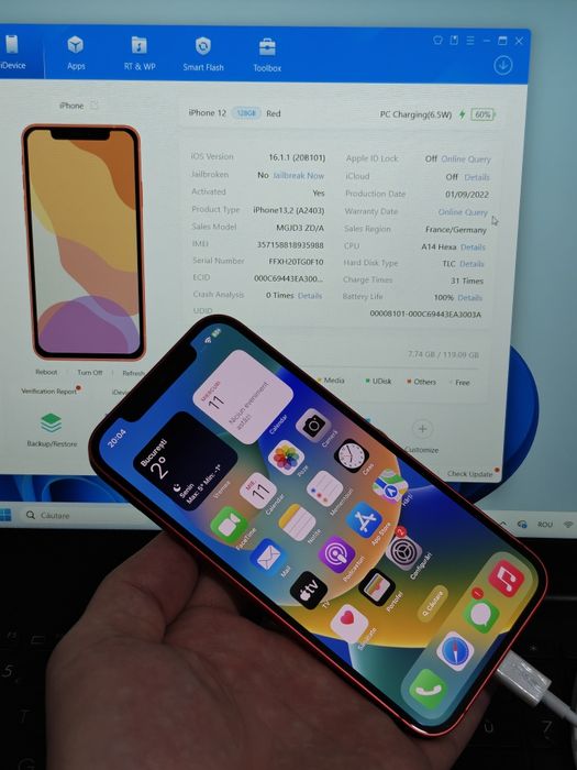 iPhone 12 5G (PRODUCT) Red Ediție Specială 128GB  păstrat NOU Ofertă