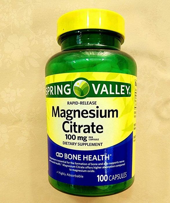 Продается Магний Цитрат  100 мг., 100 капсул, от Spring Valley