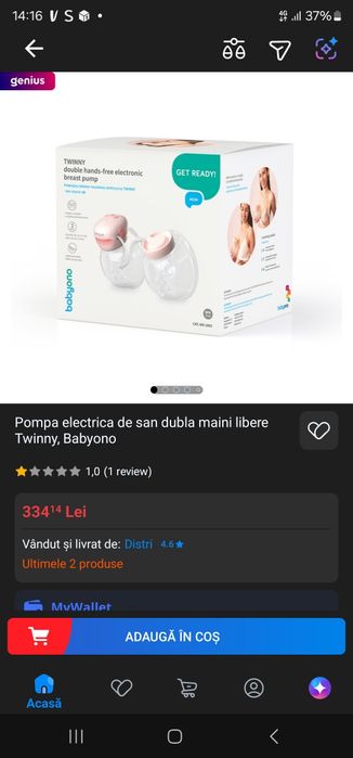 Pompa de san electrica Babyono folosita de cateva ori in stare impecabila
