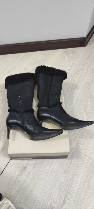 Сапоги кожаные женские