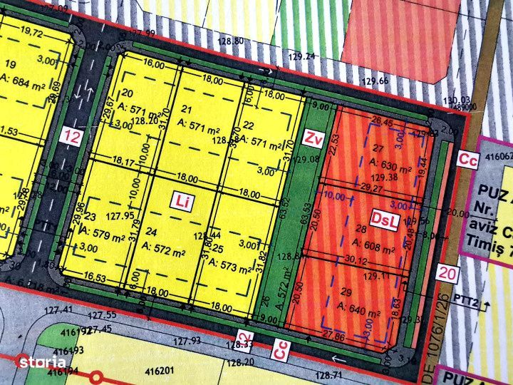 Com. 0% - Timisoara Nord - Teren INTRAVILAN - Su: 608-640mp - Toate ut