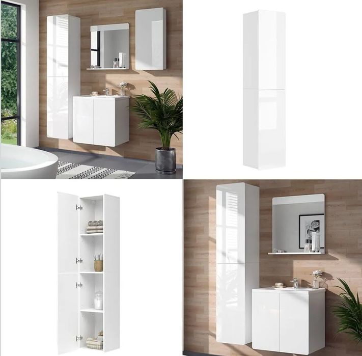 Висока шкаф бял гланц Vicco 4722