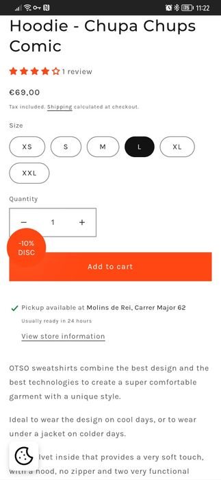 Hanorac Chupa Chups OTSO Original 150 lei