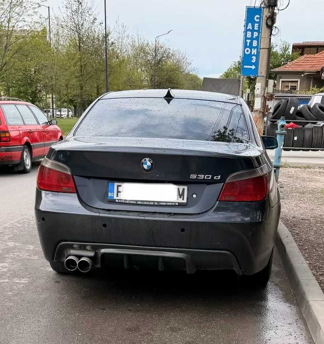 Дифузьор за Bmw E60 E61 - Единичен, Оребрен, добавка за задна броня, бмв е60 е61