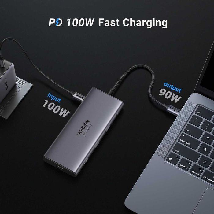 Док станция UGREEN Revodok Pro 9в1 PD100W Gigabit Ethernet 4k60Hz
