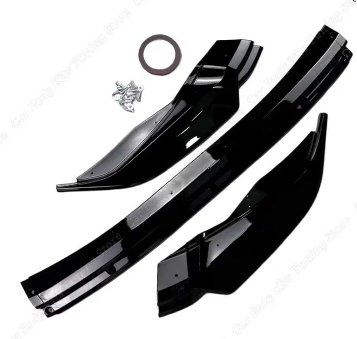 Преден спойлер за VW TIGUAN R-LINE MK2 2016 до 2020 черен гланц