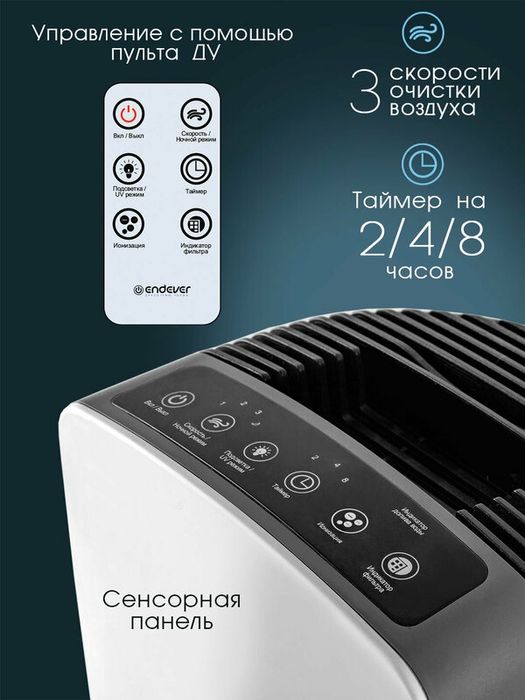 Очиститель увлажнитель воздуха для дома с ионизацией ENDEVER OASIS-220