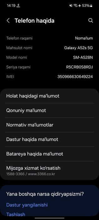 Srochni sotiladi Samsung A52s 5G  kelishtirib beraman