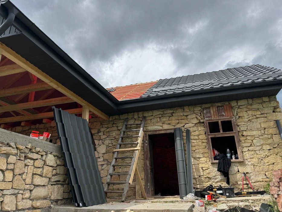 Lucrări complete pentru acoperișuri, Montaj acoperiș, Reparații, Țiglă ceramică, Dulgherie, Jgheaburi