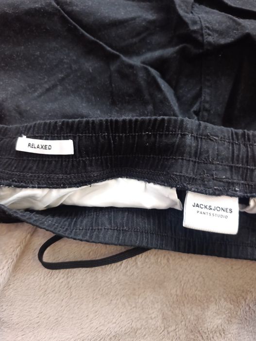 Jack & Jones Relaxed Fit Pantaloni cargo de material (Black) (Negru)