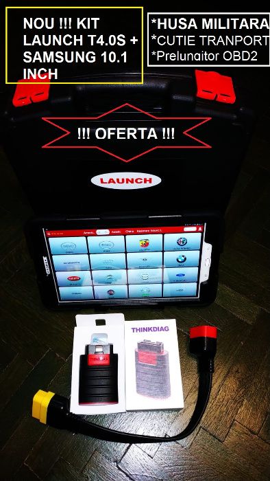 Launch Easydiag T4.0S + Tableta Android 10 inch Kit tester auto 2025