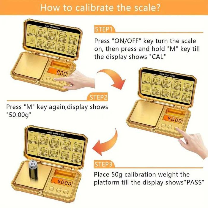 Cantare bijuterii aurii precizie 0,01g-200g 2 zecimale ecran LCD auriu