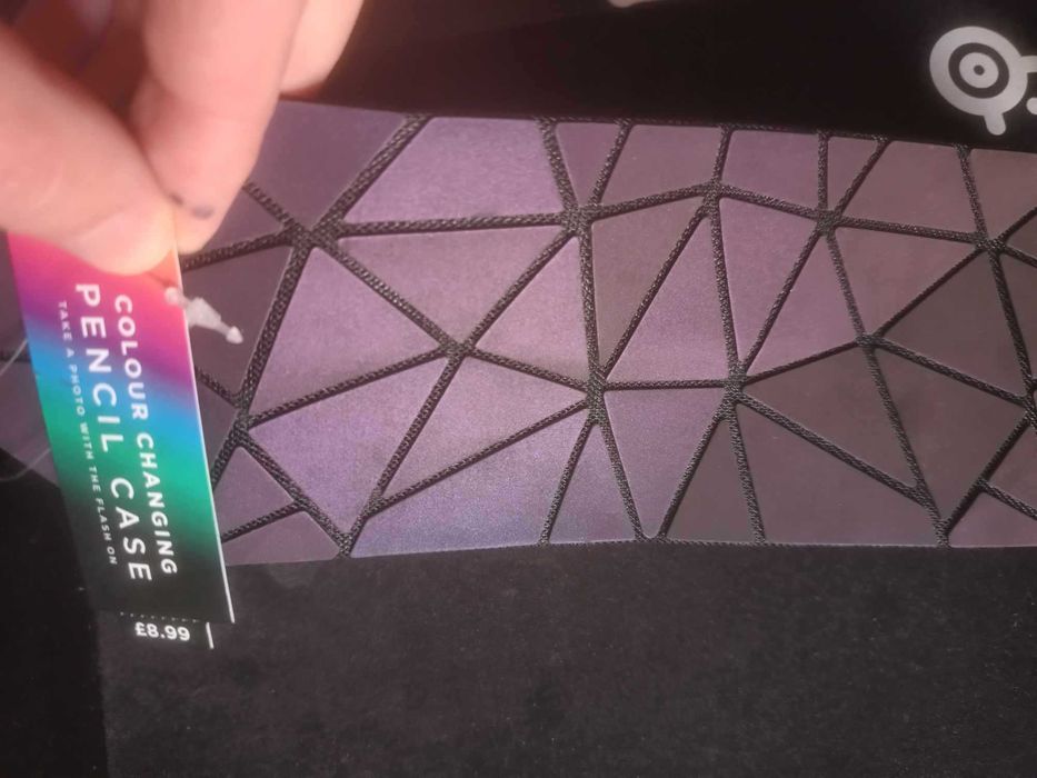 Penar Luminous Pencil Pen Pouch Big Capacity, Holographic Reflective