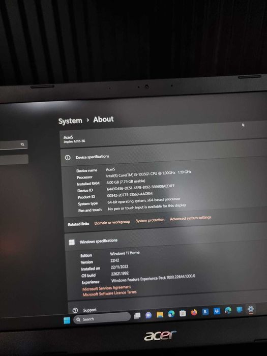 Noble Amanet - ACER ASPIRE 3, I5-1035G1, 256GB, 8GB RAM