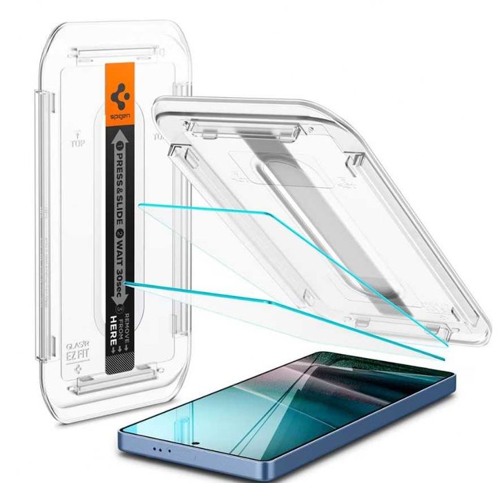 Set 2 folii sticla  Spigen  pentru Samsung Galaxy S25 Ultra Clear  cu sistem de montare Case friendlyGLAStR EZ FIT HD