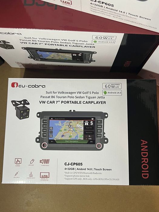 Мултимедия за VAG CAR PLAY ANDROID 14.0 4GB Ram 32 GB Rom Задна Камера