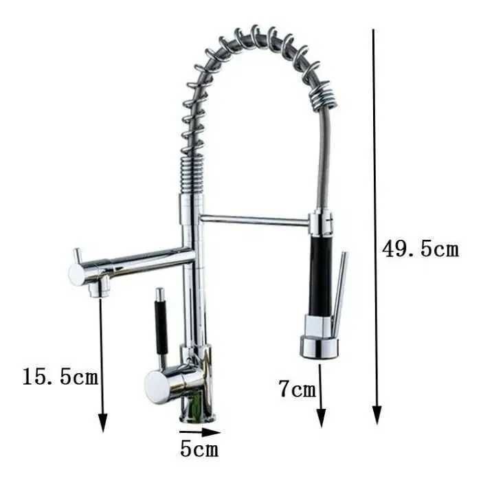 Baterie pro fesional pentr chiuveta spalator oale,cu dus nou,inox 50cm