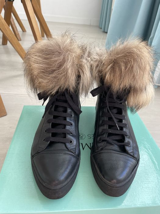 Боти Аквамарин 39 номер с кожа от лисица