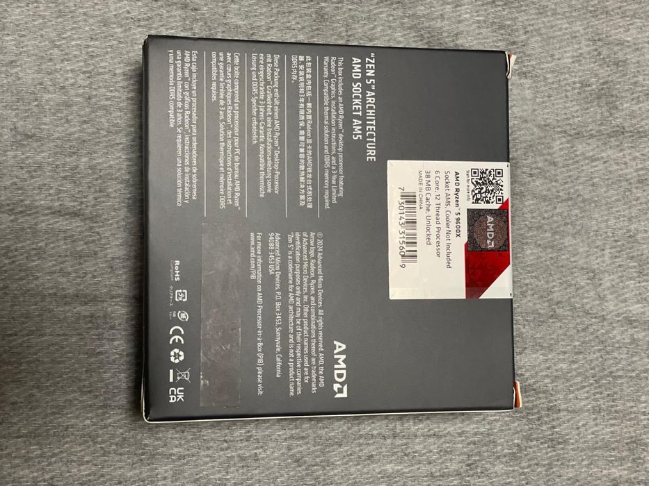AMD Ryzen 5 9600X 6-Core 3.9GHz AM5 BOX – Nou, Sigilat