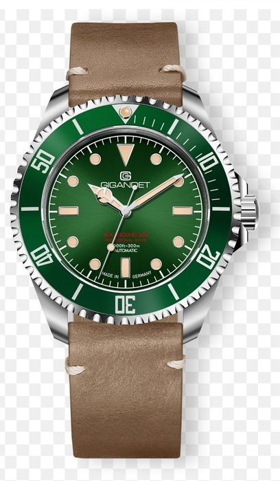 Ceas Automat Gigandet Sea Ground 300 (43mm) – Verde / Curea Piele
