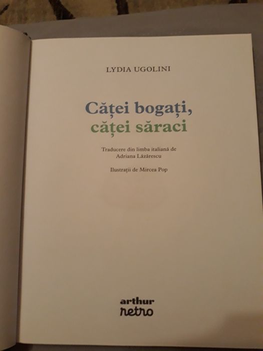 Catei bogati, catei saraci, Lydia Ugolini, editura Arthur, noua.