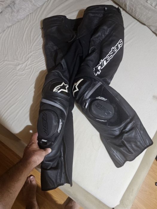 Pantalon de piele moto Alpinestars track v2