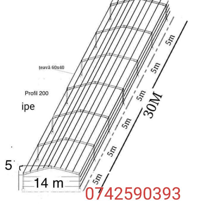 Hale metalice structurii 12x30
