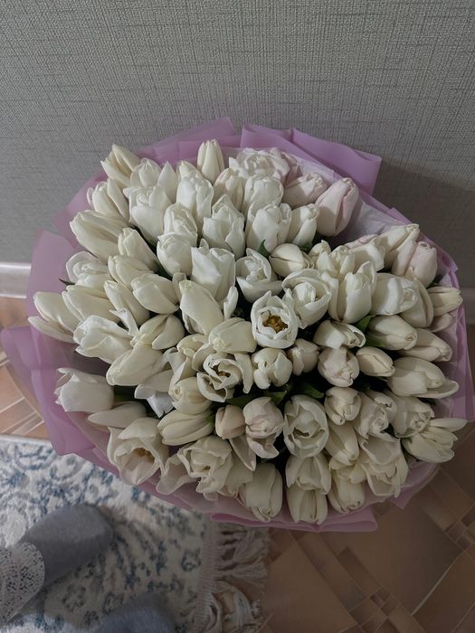 Тюлпаны букет 85 штук