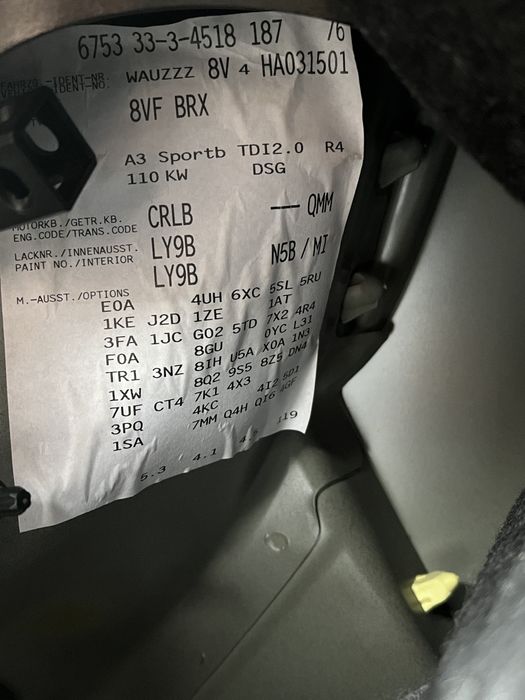 Spate complet Audi A3 8V Facelift 2017 Bara Haion Luneta Stop LY9B