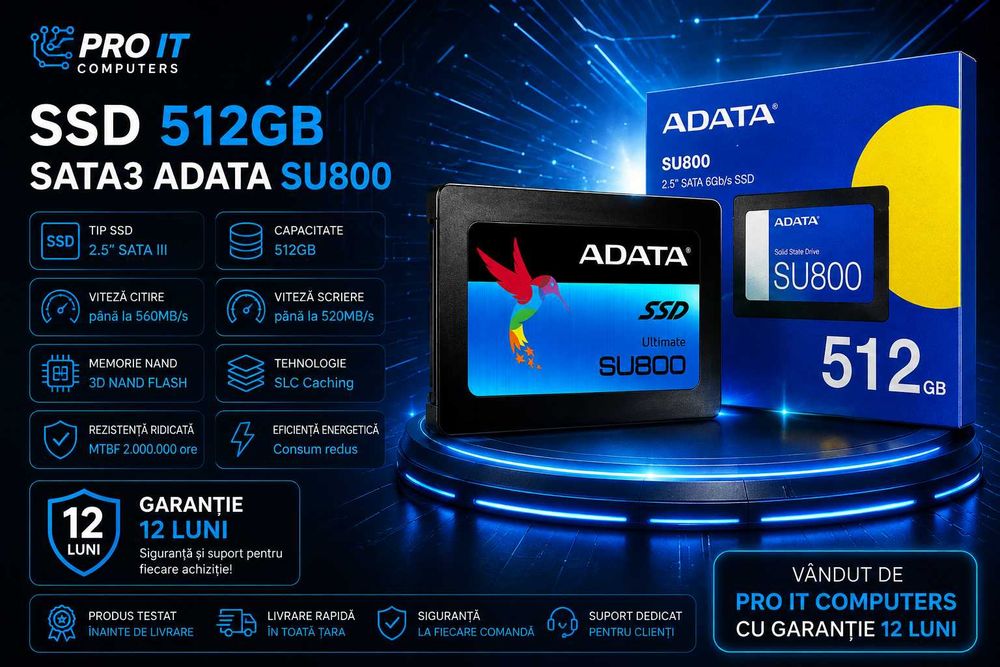 SSD 512GB Sata3 Adata SU800, NOU