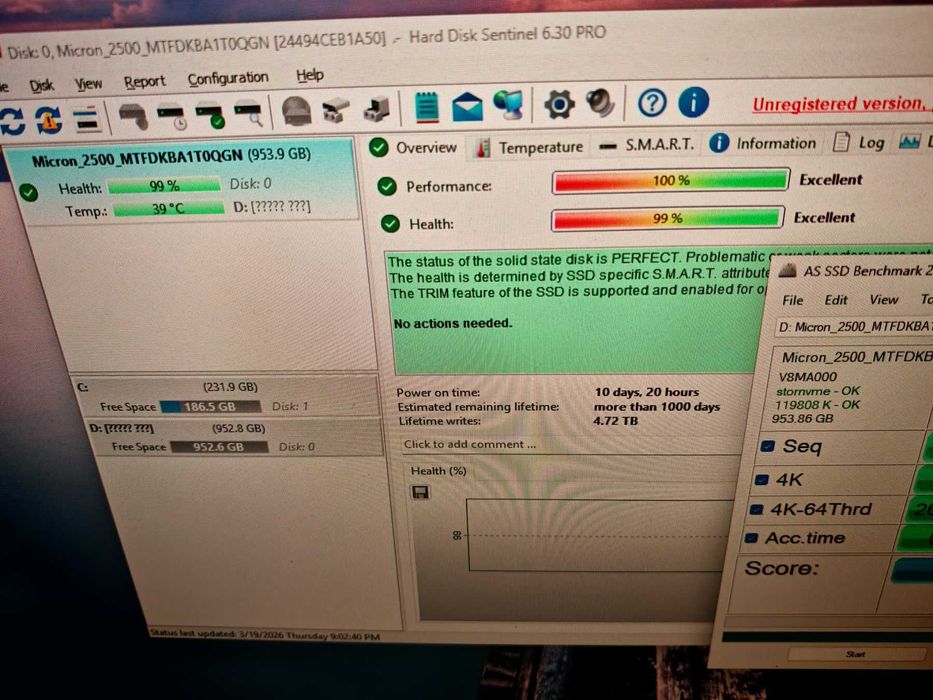 Micron 2500 M.2 2280  PCIe Gen4 x4 1TB M.2 PCIe NVMe Диск