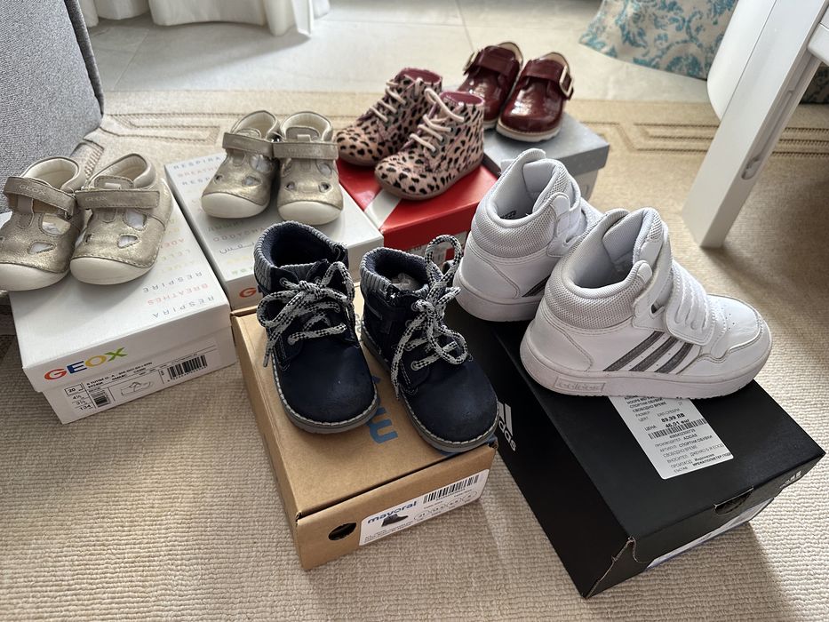 Geox, mayoral, adidas, clarcs