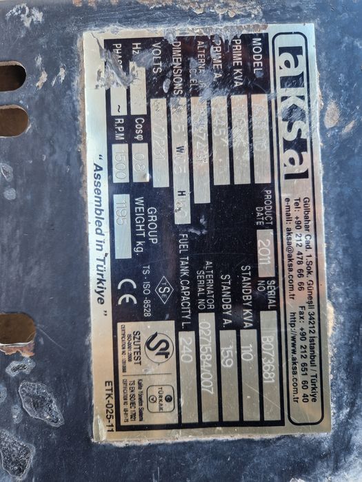 Aksa ajd110 дизель генератор акса 110