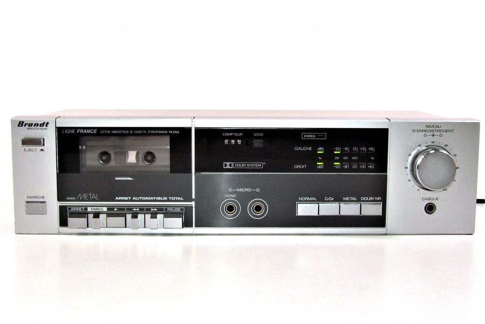 Casetofon deck Brandt PK235D stereo, dolby, Made in France, arata si functioneaza ca NOU