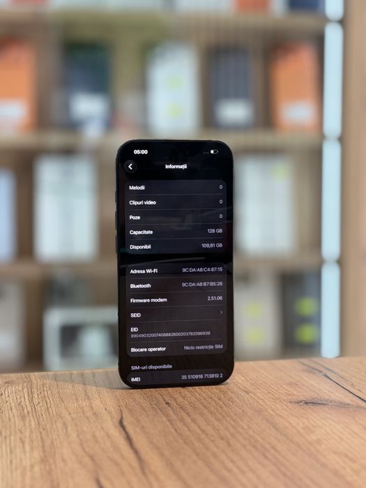 iPhone 16 Pro 128GB Black/Baterie93%/Garantie 12 luni @atsgsm.ro