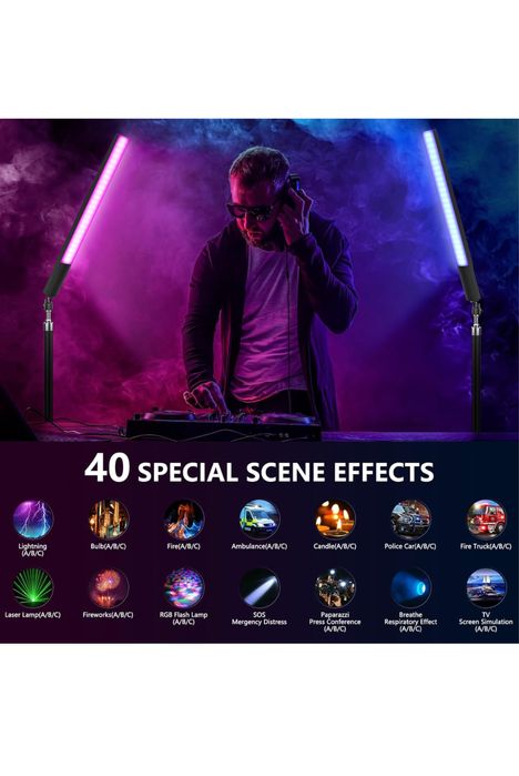 2бр. Проф диодно осветление. Батерии. Rgb Стик. Видео. фото. продукти.