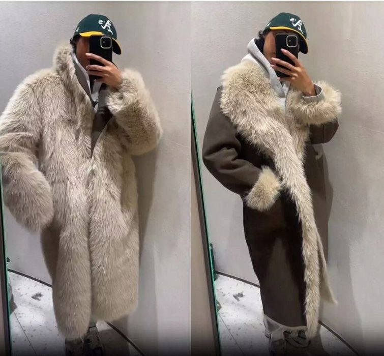 Дълго двулицево палто Zara