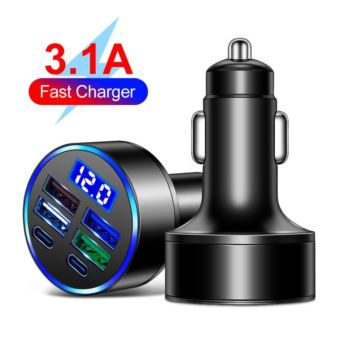 Charger Auto Fast Charger 6in1 Tip C și USB