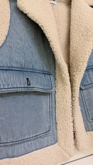 Дънков елек с каракул Zara