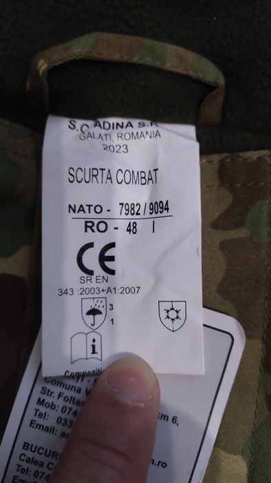 Scurta / Geaca cu gluga militara camuflaj COMBAT, marimea 48 talia 1