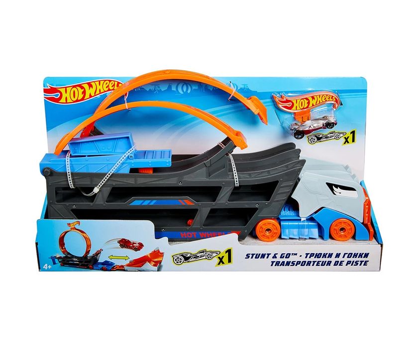 Hot Wheels - Игрален комплект Транспортьор с писта и количка