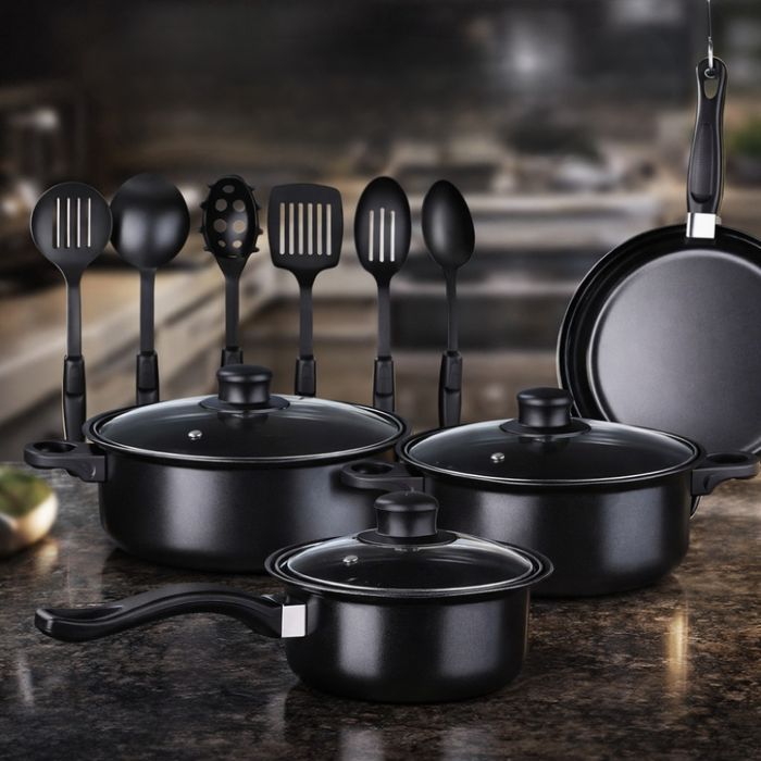Комплект съдове за готвене от 13 части с незалепващо покритие