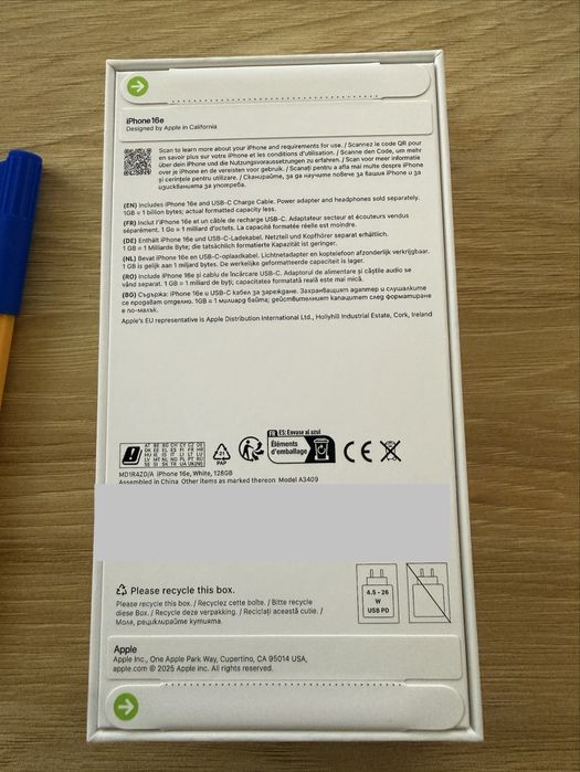 Iphone 16e 128GB white