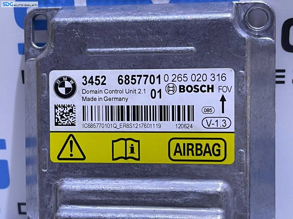 Unitate Modul Calculator Airbag - uri BMW Seria 3 F30 F31 F80 2011 - 2019 Cod 6857701 3452685770101 0265020316 [L3688]